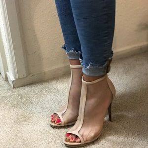 Sexy High Heel Mesh Nude